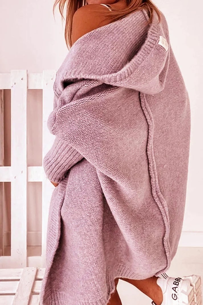 W&W Mode | Stilvolle Übergröße Kapuzenpulli Strickjacke