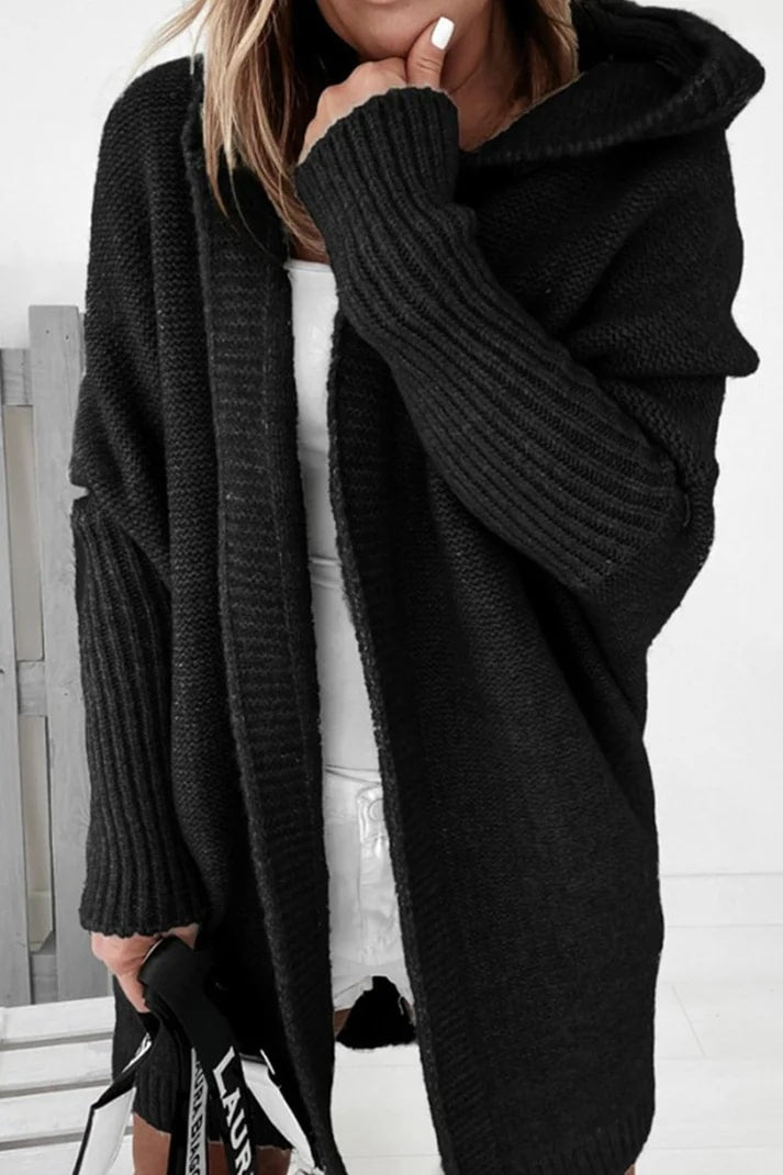 W&W Mode | Stilvolle Übergröße Kapuzenpulli Strickjacke
