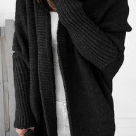 WW | Stilvolle Übergröße Kapuzenpulli Strickjacke