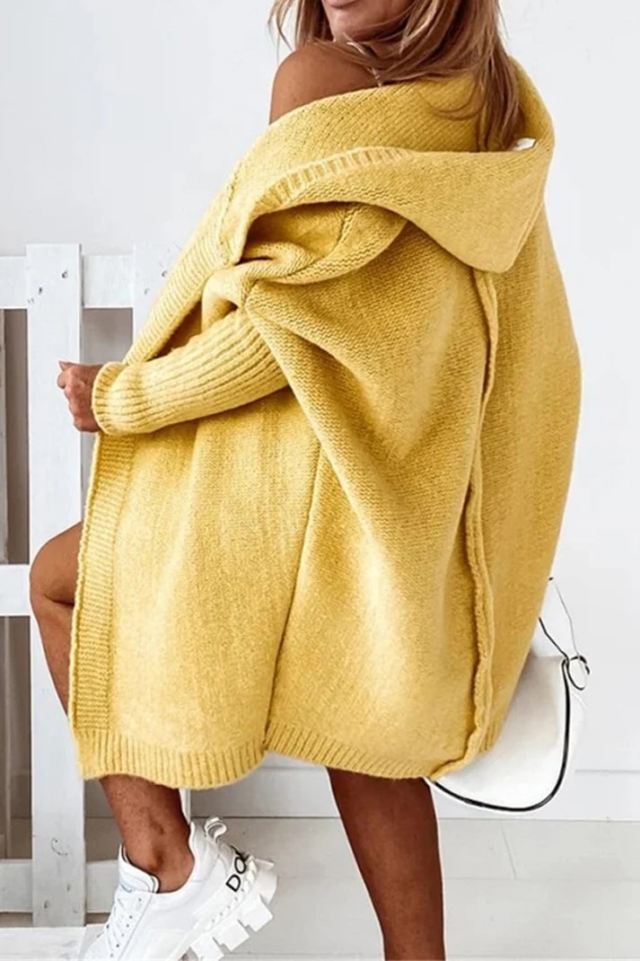 W&W Mode | Stilvolle Übergröße Kapuzenpulli Strickjacke