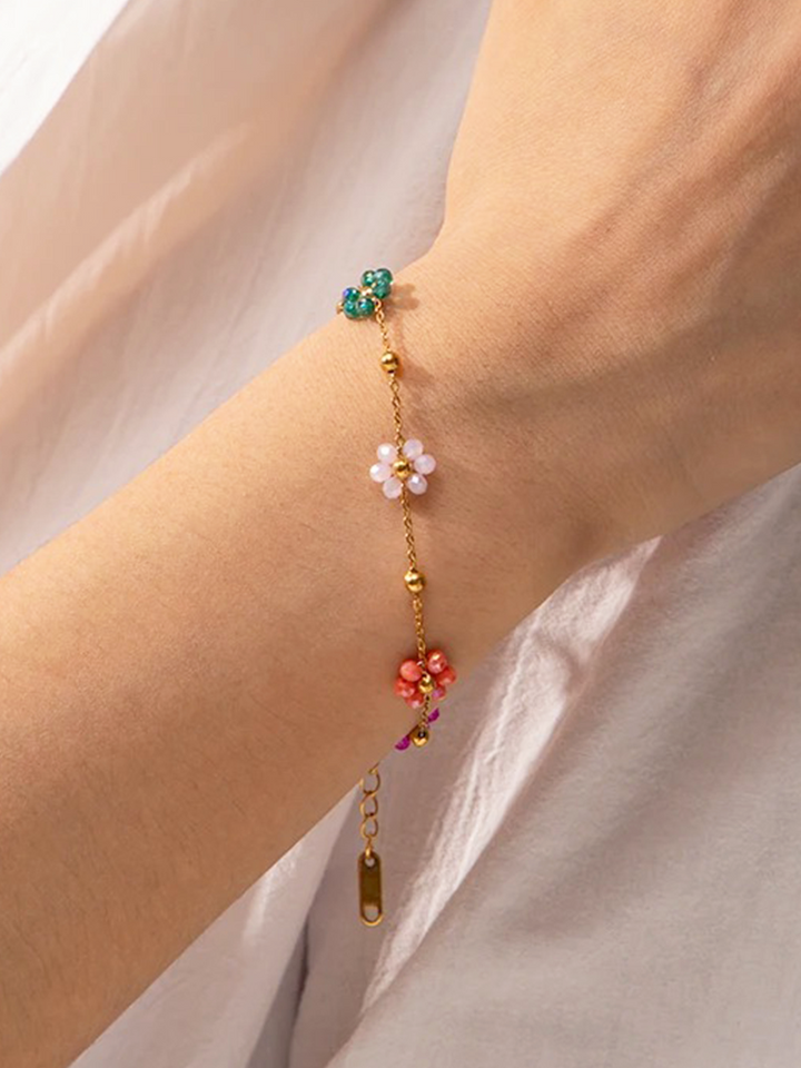 W&W Mode | Blumenarmband Gold Für Fröhliche Looks