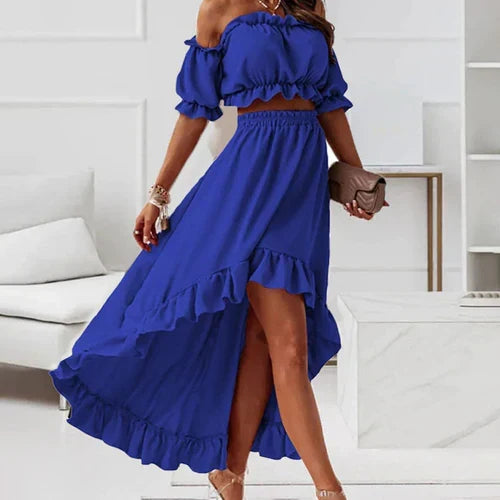 W&W Mode | Elegantes Rüschenset Kleid