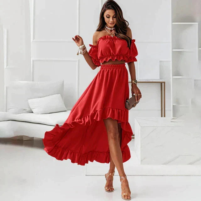 W&W Mode | Sommerkleid Set mit Rüschen