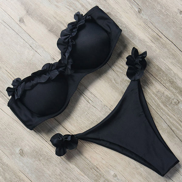 WW | Push-Up-Bikini-Set mit Rüschen für Damen