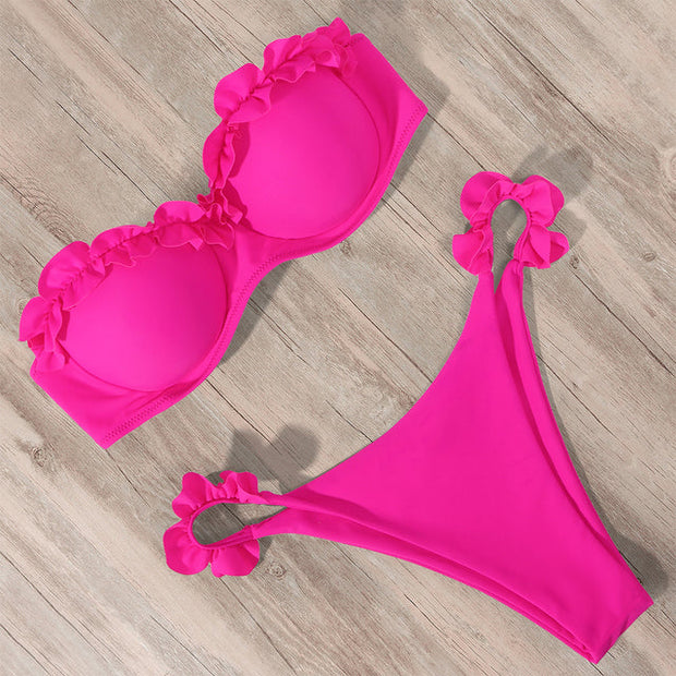 WW | Push-Up-Bikini-Set mit Rüschen für Damen