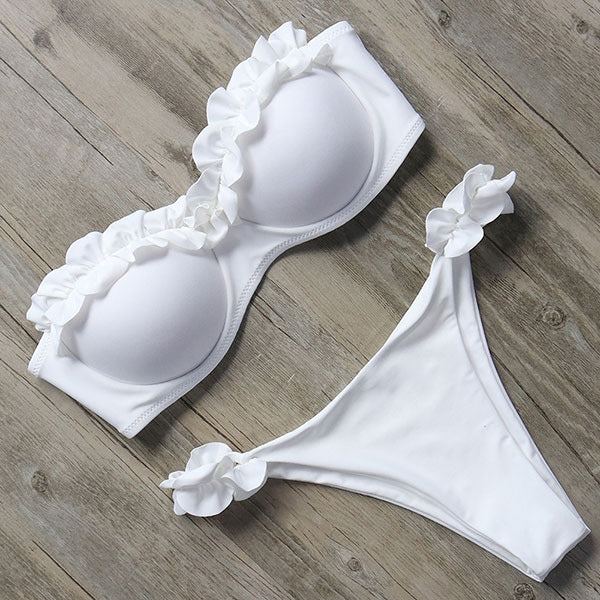 WW | Push-Up-Bikini-Set mit Rüschen für Damen