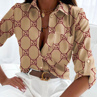 WW | Button-Down-Bluse mit auffälligem Druck für Damen