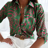 WW Print Shirts | Modische Bluse mit langen Ärmeln und Knopfleiste
