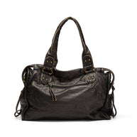 Obsidian - Luxus Schwarze Lederhandtasche