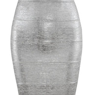 WW | Großhandel Frauen Sommermode Sexy Gold Bronze Bandage Rock Designer Nachtclub Bodycon Bleistiftrock Faldas 46Cm