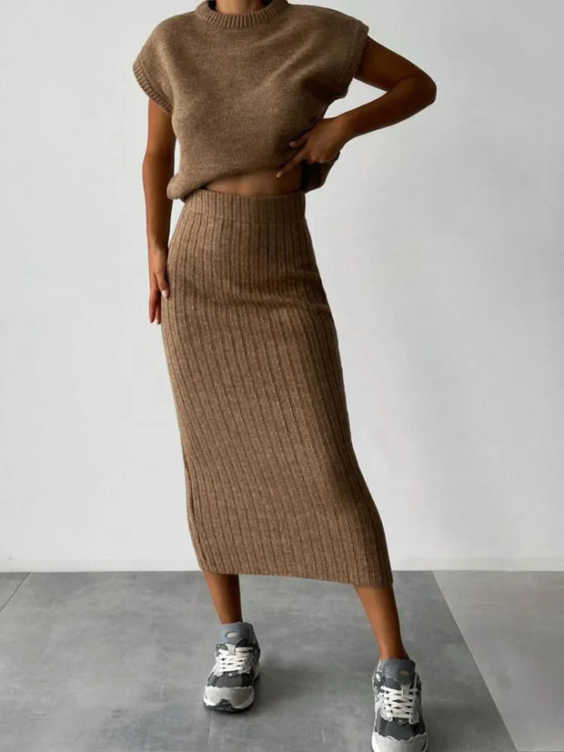 WW - Damen Set - Ärmelloses Top und langer Rock, stilvoll und vielseitig