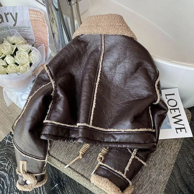 WW | Kurz Geschnittene Lederjacke Mit Lammfell