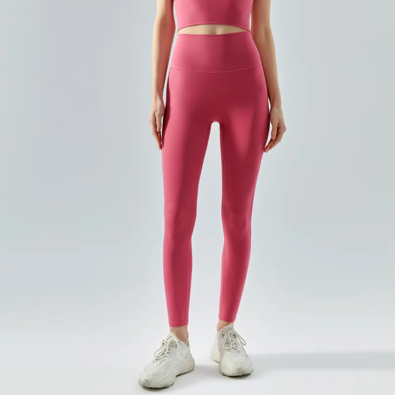 WW | Emily Sportswear Naked Hochtaillierte Tight Yoga Hosen Doppelseitig Gebürstet Pfirsich Po-Hebende Lauf Sport Fitness Leggings
