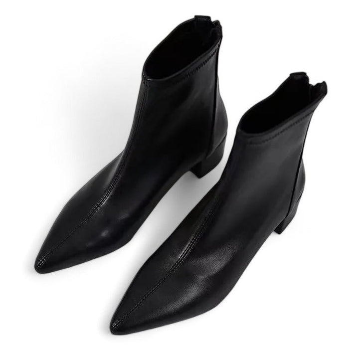 W&W Mode - Stylische Damenschuhe mit spitzem Zehenbereich und Reißverschluss hinten