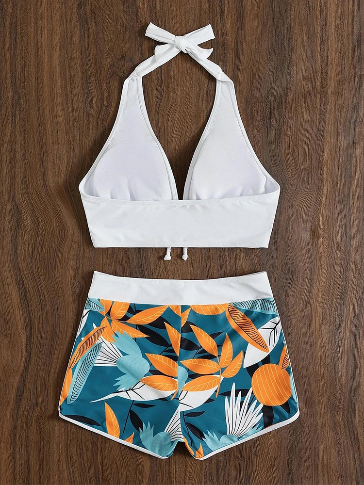 WW | Bikini-Set mit hoher Taille und Print