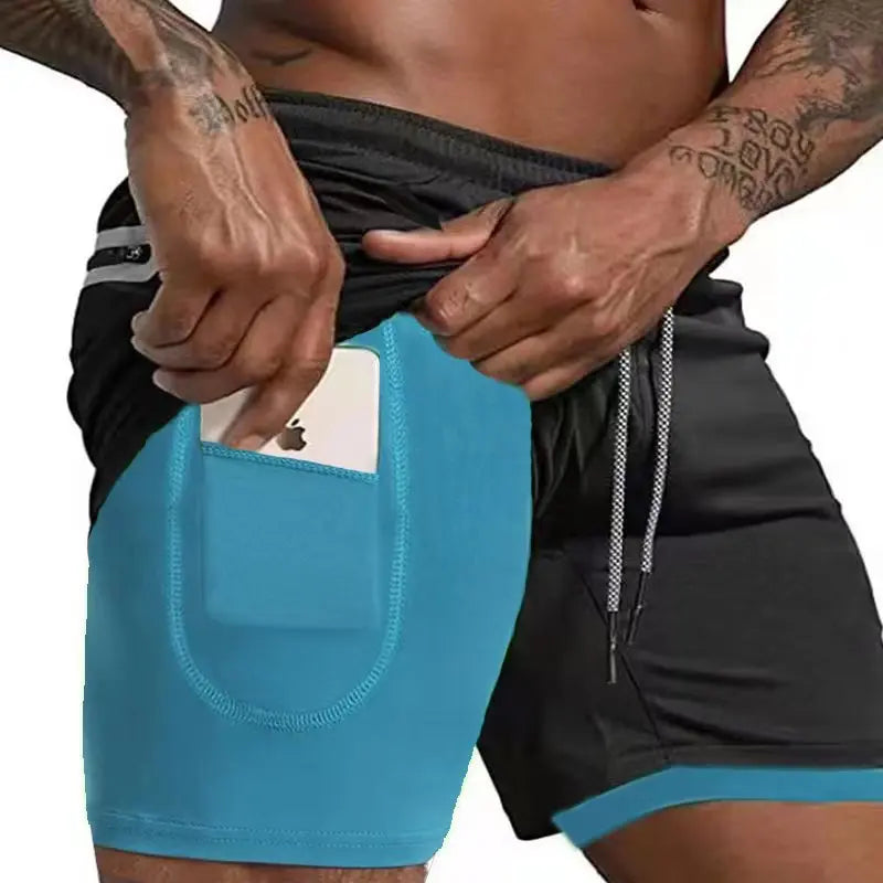 WW | Herren 2 in 1 Laufshorts Schnelltrocknend Für Sport Und Training Selfico