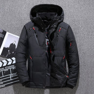 WW - Herren-Winterjacke - Warme, schlanke Daunenjacke mit Kapuze