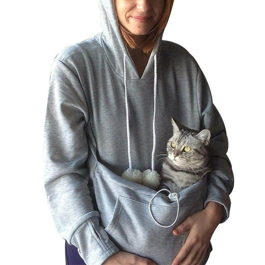 WW - Damen Kapuzenpullover mit bestickten Reißverschlusstaschen für lässige Winterbekleidung