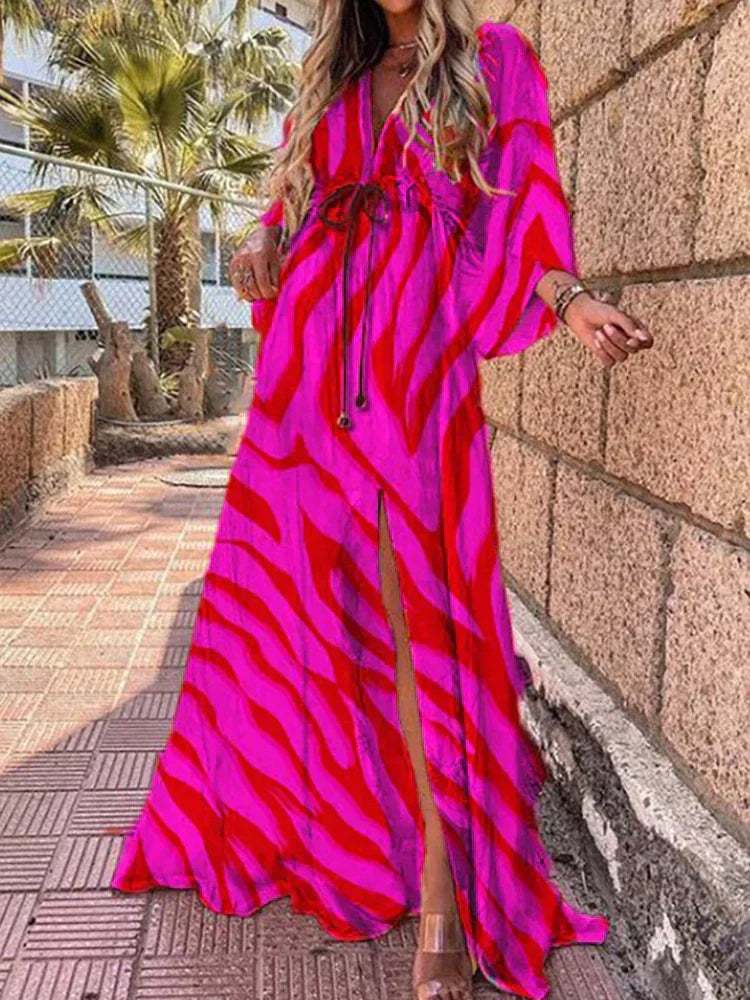 WW | Elegnat Bedrucktes Beach Cover up Kleid