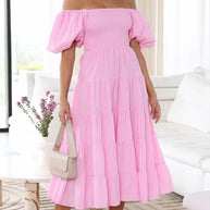 WW - Schulterfreies Midikleid