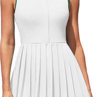 WW | Ärmellos Plissiertes Polokleid für Golf und Tennis für Frauen Fadoera