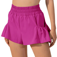 WW | Damen Sport Shorts Mit Rüschen Und Taschen