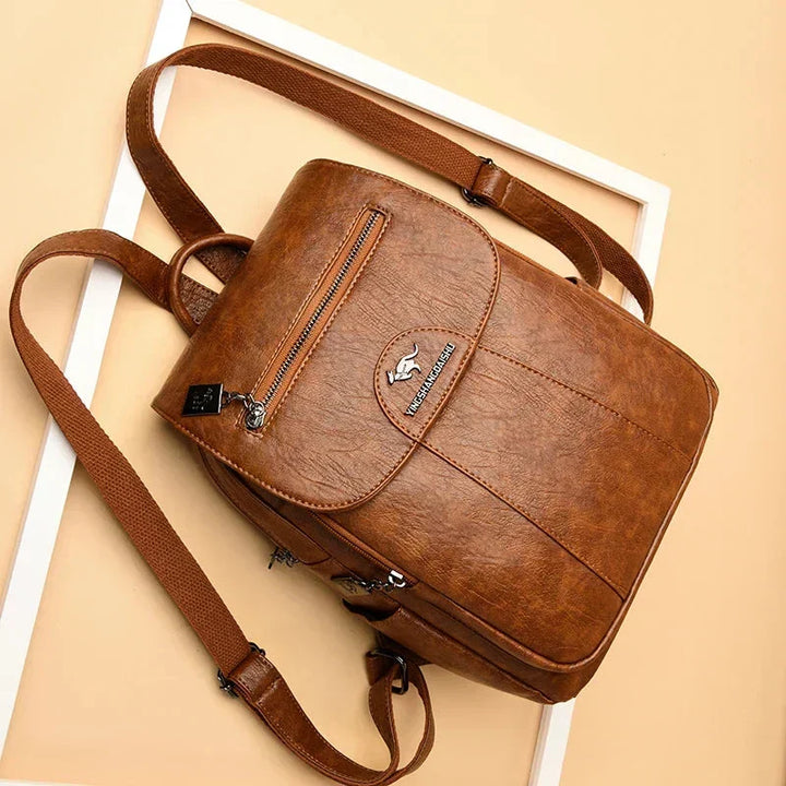 W&W Mode | Großer Leder Rucksack Mit Diebstahlschutz Für Damen