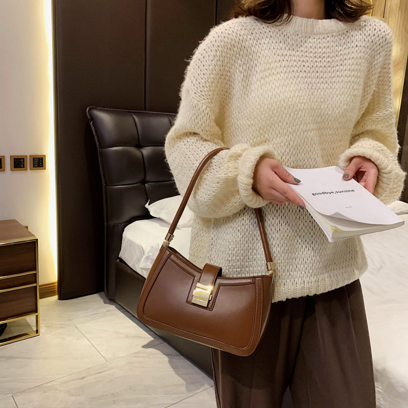WW Stilvolle Linke Schultertasche | Damen Designer Handtasche mit Reißverschluss