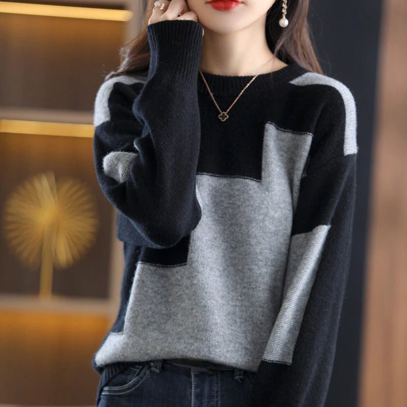 W&W Mode - Gestrickter Freizeitpullover - Damen Gemütlicher Strickpullover