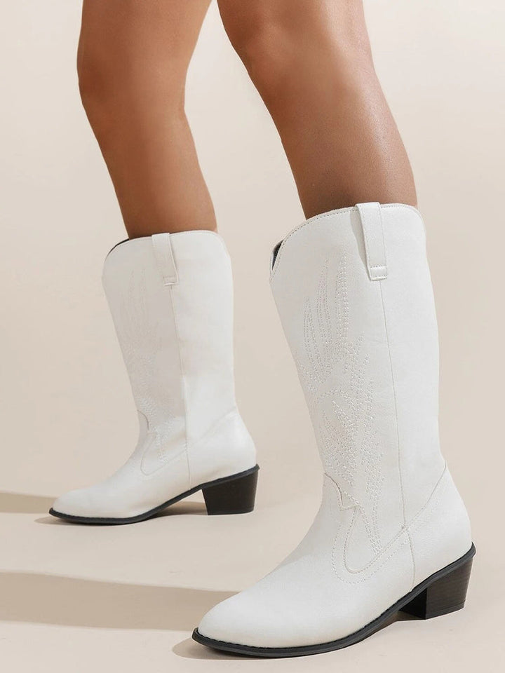 W&W Mode Cowboy-Stiefel | Hochwertige Damenstiefel mit Boho-Print