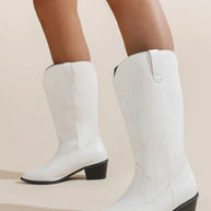 WW Cowboy-Stiefel | Hochwertige Damenstiefel mit Boho-Print