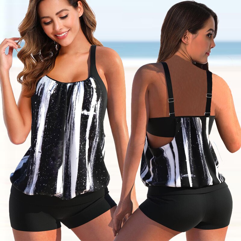 WW Tankini-Set | Sommerliches zweifarbiges Tankini-Set