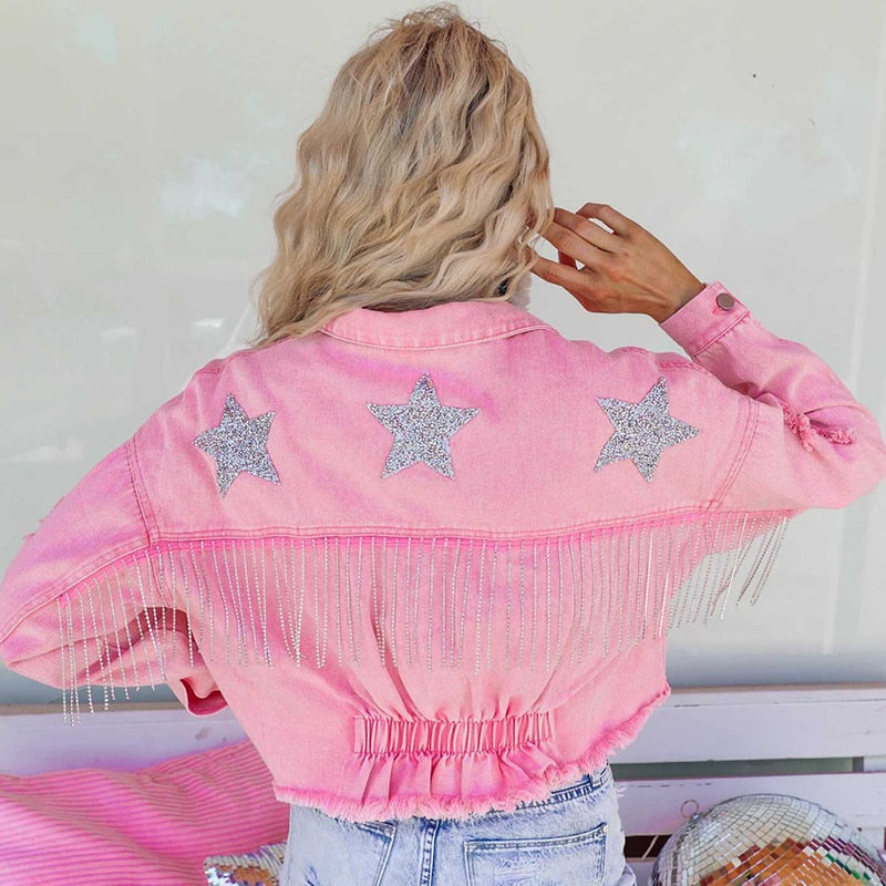 WW - Jeansjacke mit Fransen