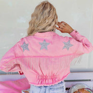 WW - Jeansjacke mit Fransen