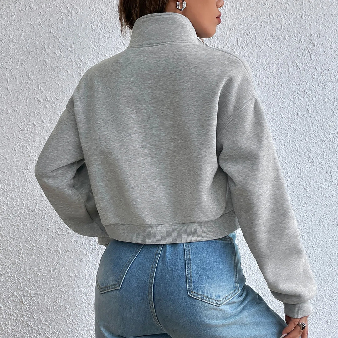 W&W Mode | Bequeme Langärmelige Gekürzte Jacke mit Taschen