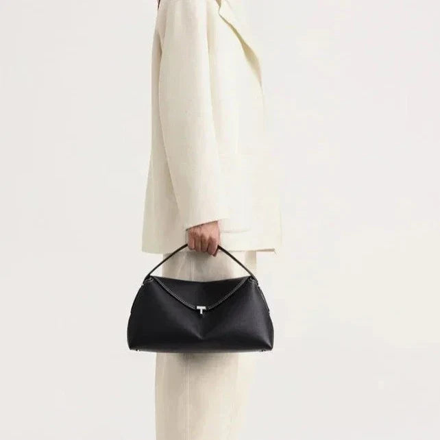 T-Lock-Handtasche mit Lederstruktur und zeitlosem Design