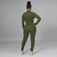 WW | Zweiteiliges Set mit Kurzem Kunstleder-Korsett und High-Waist-Hose