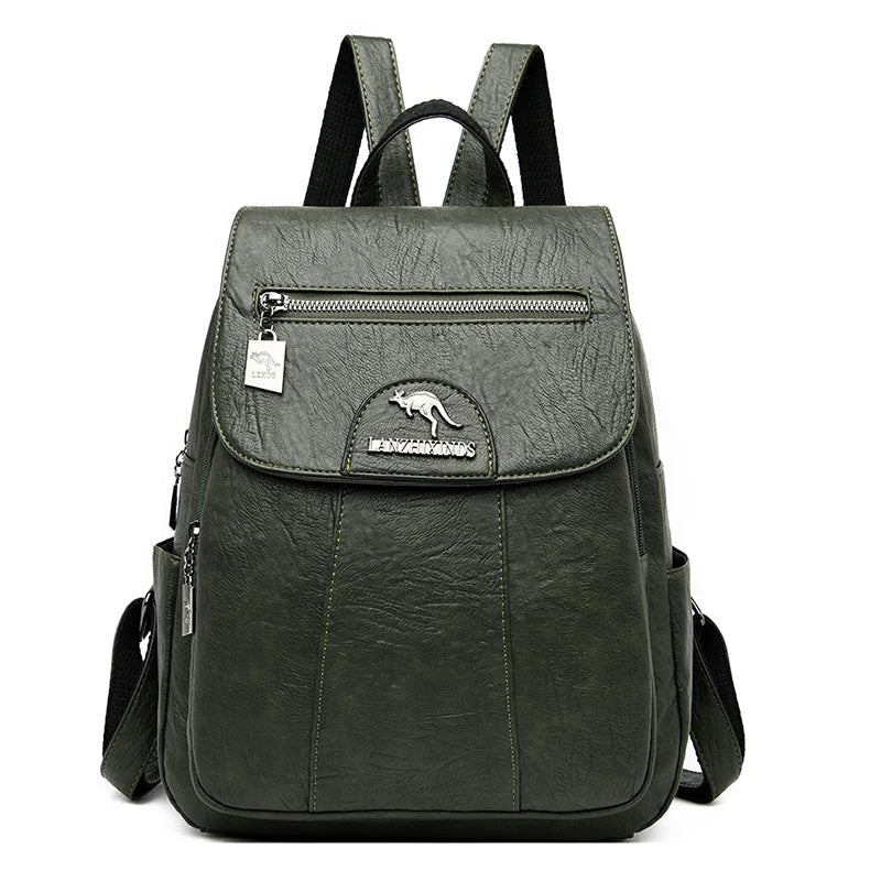 W&W Mode | Großer Leder Rucksack Mit Diebstahlschutz Für Damen