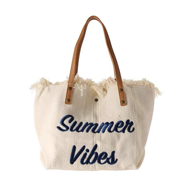 WW Sommer Vibes Strandtasche | Bunte Strandtasche mit sommerlichem Aufdruck
