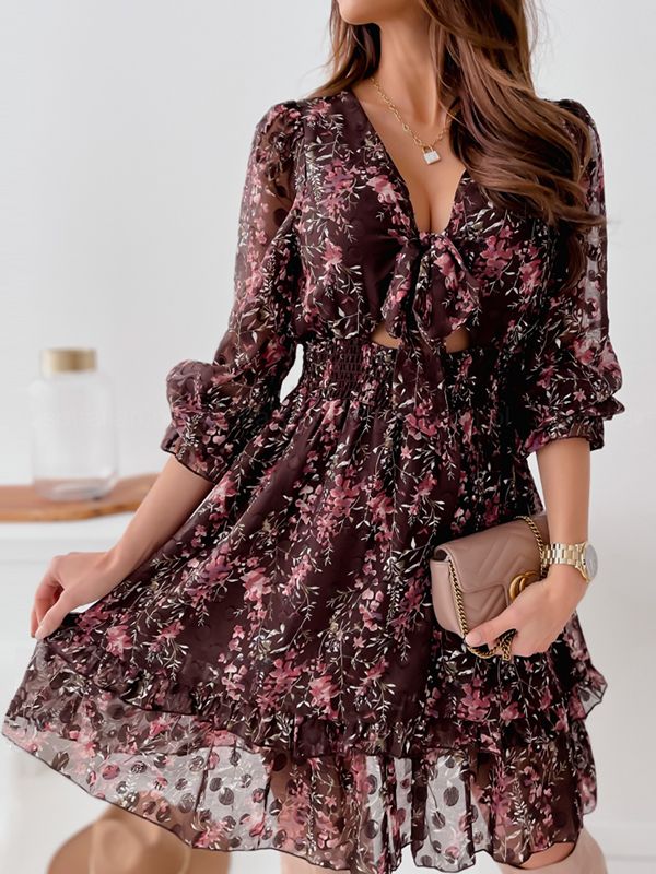 WW - Einfaches bedrucktes Chiffonkleid
