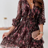 WW - Einfaches bedrucktes Chiffonkleid