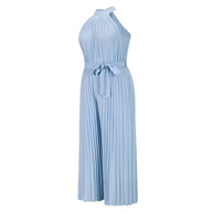 WW | Plissierter Overall mit Neckholder und Gürtel