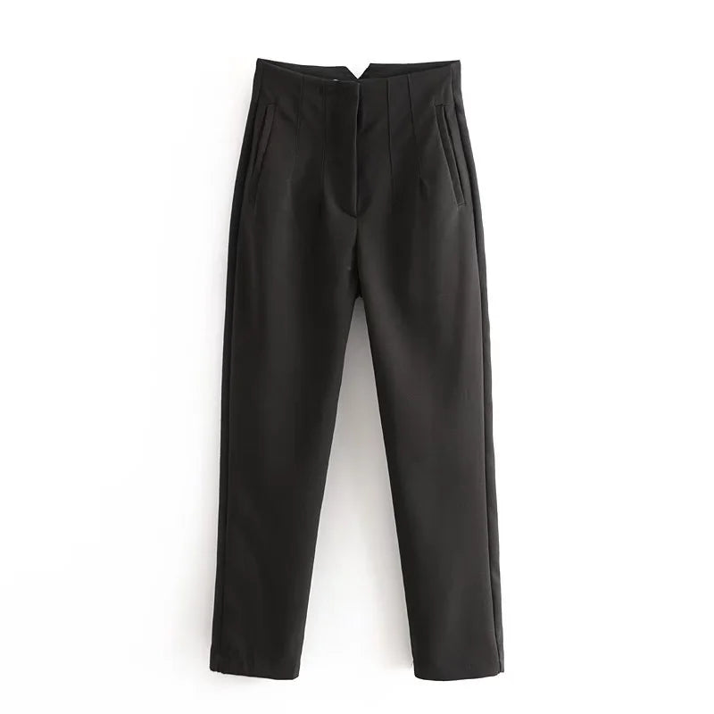 W&W Mode Vintage Hose mit geradem Reißverschluss und erhöhter Taille