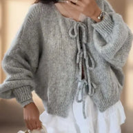 WW | Strickcardigan mit Schleifenverschluss für Damen