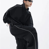 WW | Oversized Sportlich Schwarz Trainingsanzug