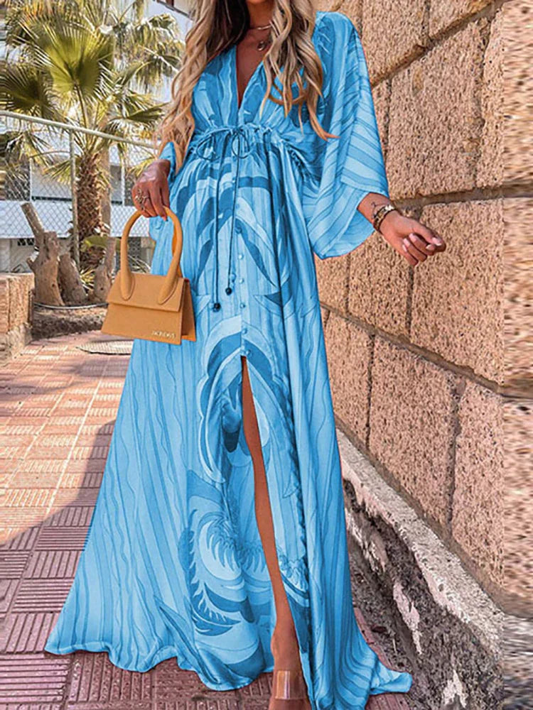 WW | Elegnat Bedrucktes Beach Cover up Kleid