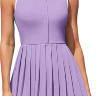 WW | Ärmellos Plissiertes Polokleid für Golf und Tennis für Frauen Fadoera