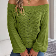 Lässiger Off-Shoulder Strickpullover