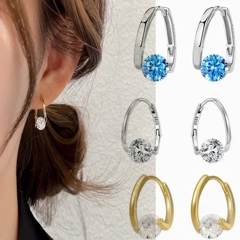 WW | Sterling Silber Geometrische Zirkon Ohrringe
