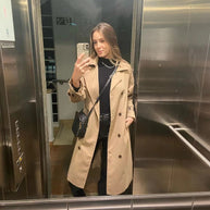 WW Klassischer Trenchcoat Damen | Oversized Windbreaker, Doppelreihig